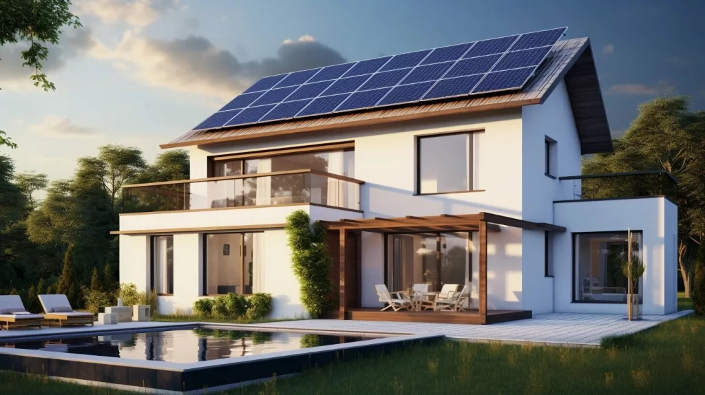 6 kW solcelleanlæg på taget.
